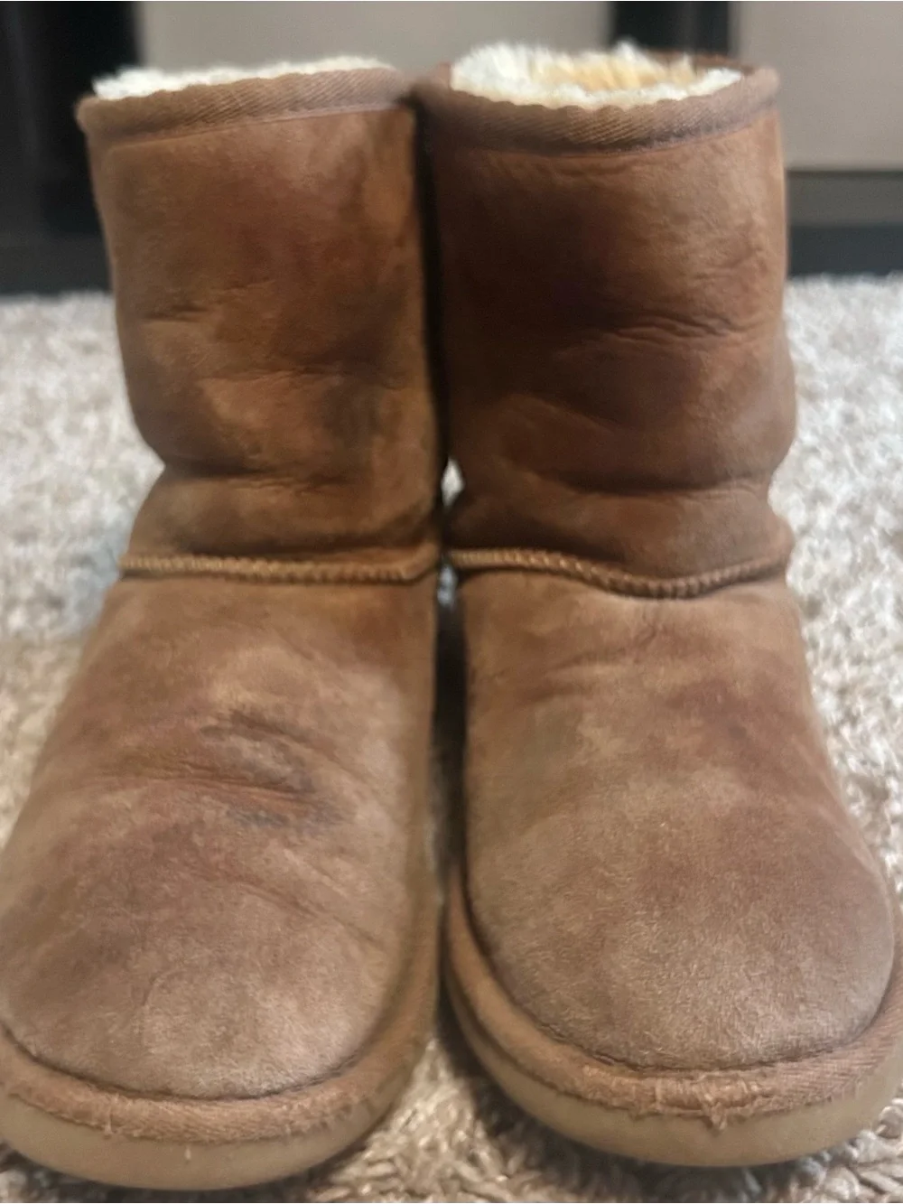 UGG Cozy chestnut Brown Shearling-Lined Short Boots